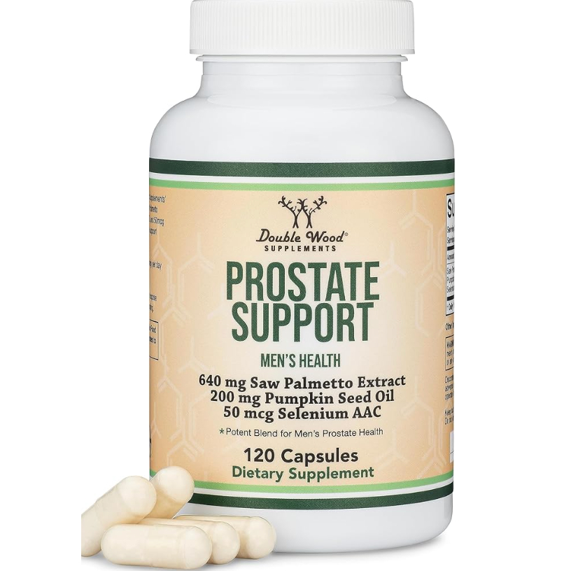 Double Wood Prostate Support Supplement for Men's Health (120 Capsules) One Serving per Day for 30 D