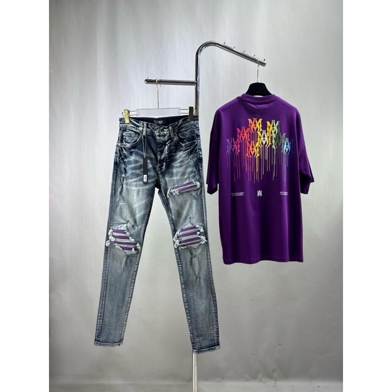 กางเกงAmiri เข่าม่วง งานพรีเมี่ยม สินค้ารับประกันตรงปกแน่นอนพร้อมส่ง