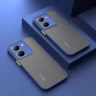 เคสขอบสีหลังแบบขุ่น ใช้สำหรับ Vivo Y36 Y27 5G Y27S Y03 Y18 Y28s Y03T เคสกันกระแทกหลังด้าน ขอบสี
