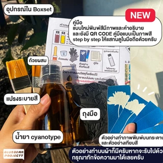 ชุดน้ำยาไซยาโนไทป์ Cyanotype แถมฟรีตัวอย่าง ภาพพิมพ์แสงอาทิตย์ทำเองได้ที่บ้านพร้อมคู่มือ