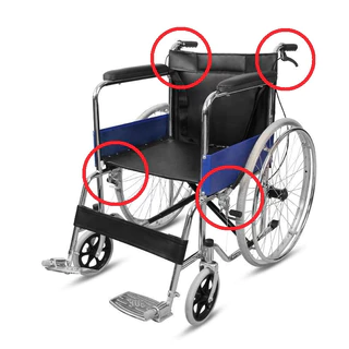 BingoHealth รถเข็นผู้ป่วย พับได้ น้ำหนักเบา มีเบรค วีลแชร์ Wheelchairs