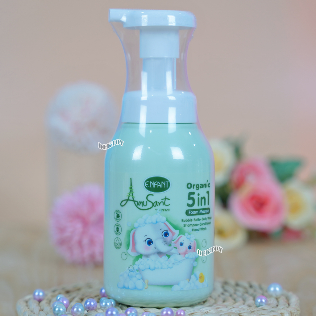 Enfant อองฟองต์ อมูซองต์ Amusant 5 in 1 โฟมอาบน้ำ สระผม ครีมนวม ตีฟอง ล้างมือ 250 มล. - รูปที่ 5