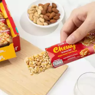 ฟู๊ดฟิต ชิววี่ กราโนล่าบาร์ รสเมเปิ้ลฮันนี่โทสต์ (12แท่ง) ซองเดอร์ Foodfiit Chewy Granola Bar 331-012