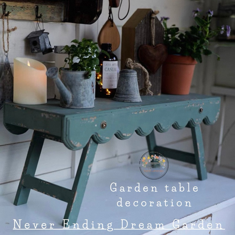 Garden table decoration โต๊ะตกแต่งสวน ตกแต่งบ้าน โต๊ะวางของ