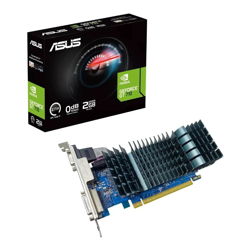 การ์ดจอ ASUS GT 710 2GB GDDR5 ไม่ต่อไฟเพิ่ม HDMI,VGA,DVI