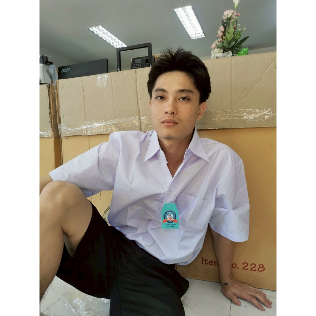 เสื้อนักเรียนชาย เชิ๊ตนักเรียน เชิ๊ตชาย  ชุดนักเรียน ประถม / มัธยม สีขาว-2569