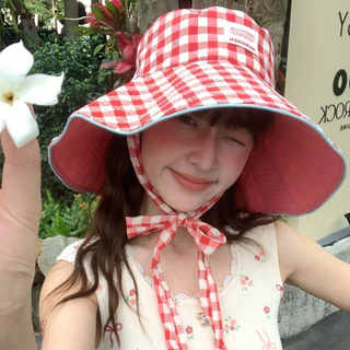 หมวก หมวกบัคเก็ต กันแดด⛱️ ใส่ได้สองด้าน ลายสก็อต งานดี✨ หนักเบา