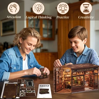 CUTEBEE CWGB402 บ้านตุ๊กตา DIY ร้านกาแฟ บ้านของเล่น Dollhouse ของขวัญวันเกิด