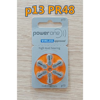 🟠 ถ่านเครื่องช่วยฟัง Powerone ถ่านเบอร์13 P13 หรือ PR48 สีส้…