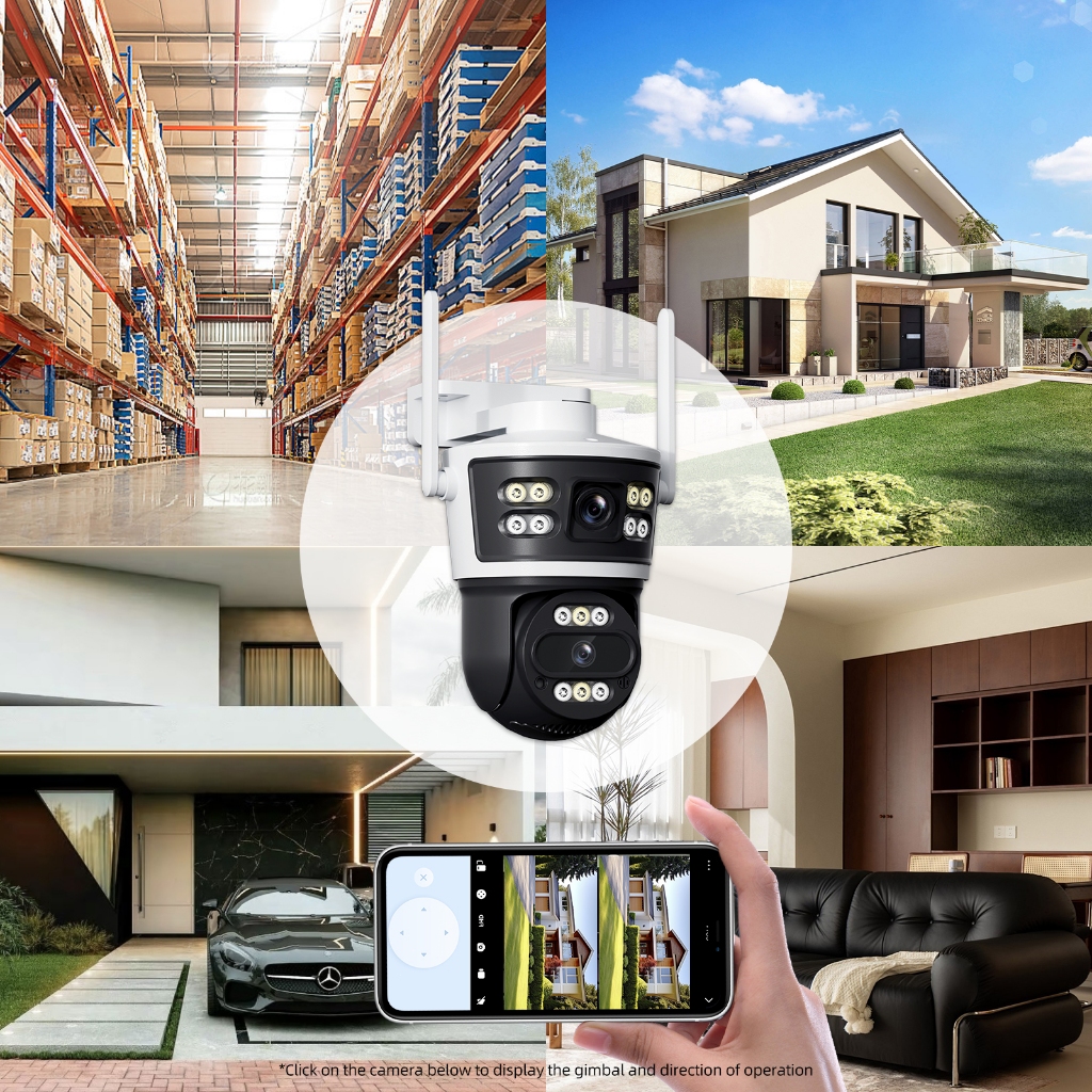 ICam365 กล้องเฝ้าระวังเลนส์คู่ 5MP WiFi กล้องกันน้ำกลางแจ้ง 360 องศากล้องรับประกันหนึ่งปี