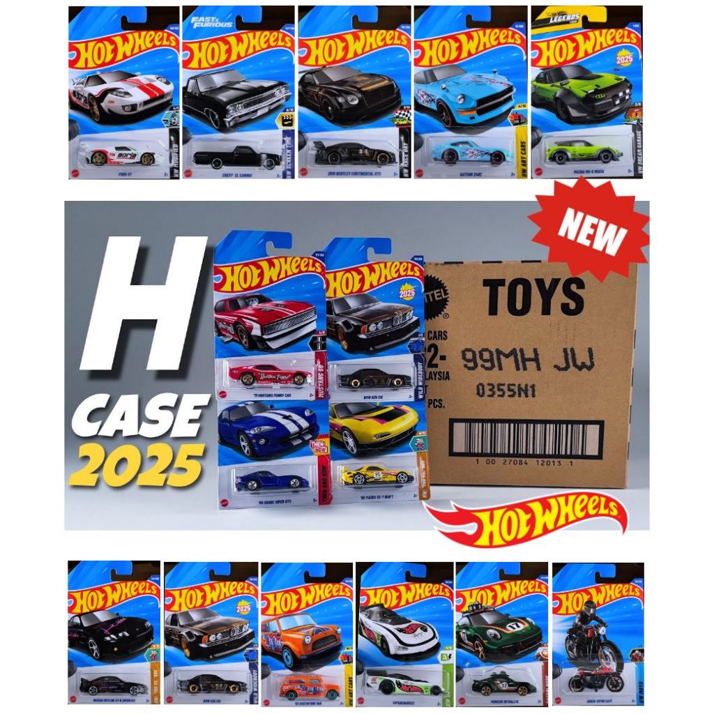 (เลือกแบบได้) เปิดลัง Hot wheels H cars 2025 40-50แบบ มีของเปิดใหม่ทุกเดือน ฮอตวิว C4982 มีอัปเดตใหม