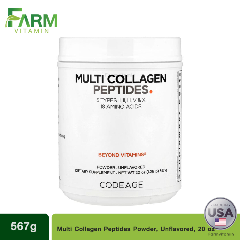 Codeage, Multi Collagen Peptides Powder, Unflavored, 20 oz (567 g)