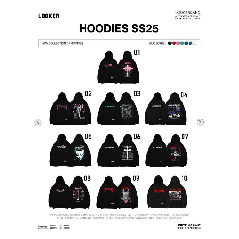 LOOKER  -  Hoodies เสื้อฮู้ดลายสกรีน