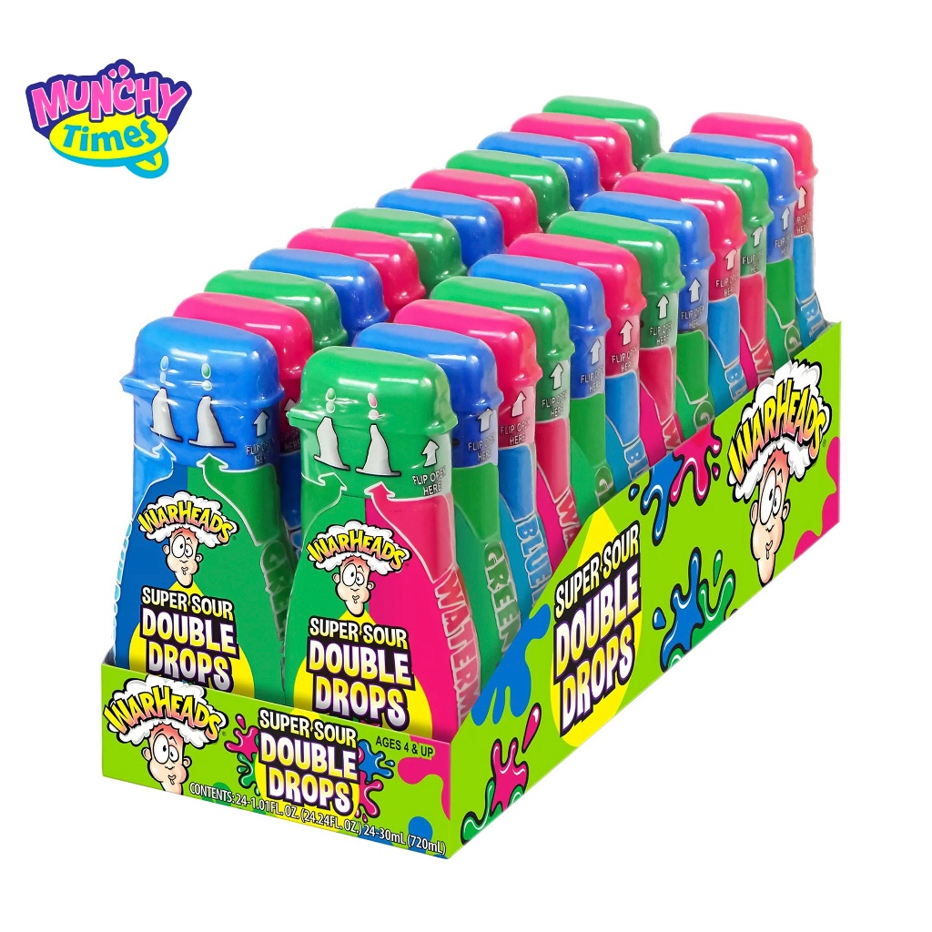 [ยกbox 24ชิ้น] WARHEADS ซุปเปอร์ ซาวร์ ดับเบิ้ล ดรอปส์ (SUPER SOUR DOUBLE DROPS)