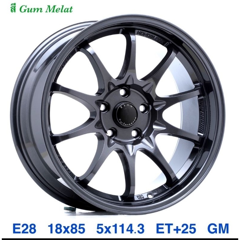 ล้อแม็กซ์ CE 28ขอบ18 ล้อหน้ากว้าง8.5 offset25 5 รู 114.3 สีเทากันงานTORQสวยบริษัทในเครือlenso แข็งแร