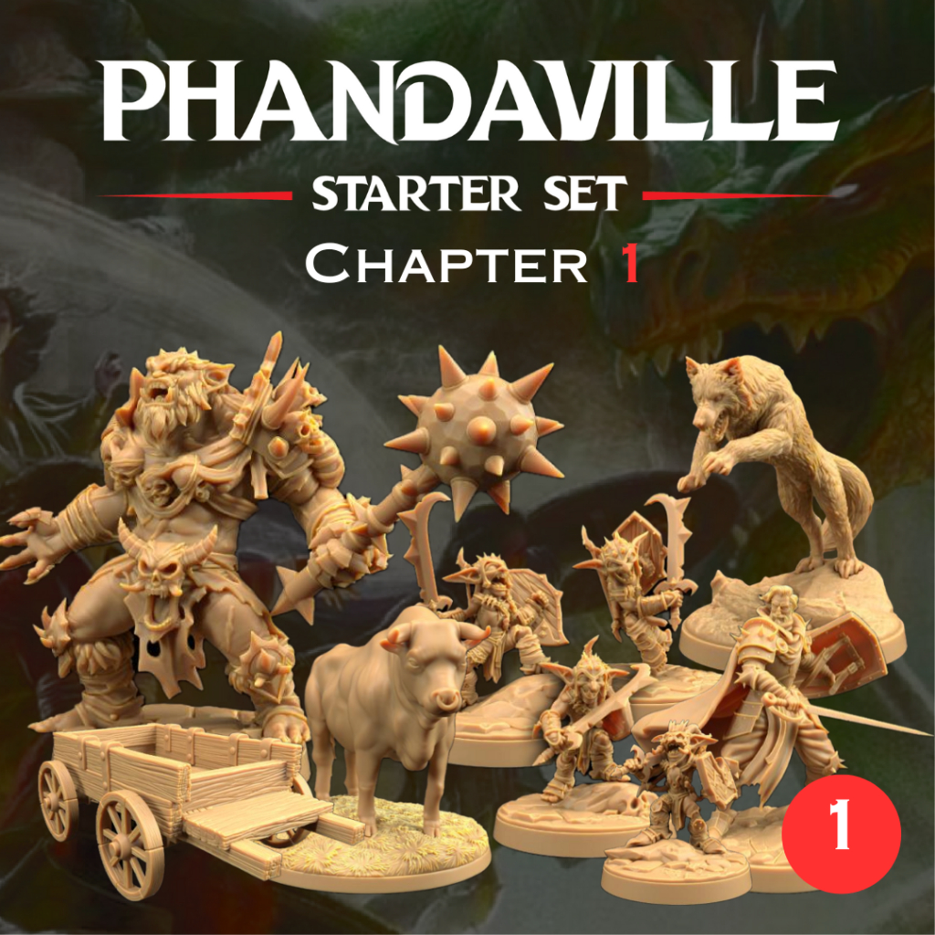 Phandaville [Starter Set] - Chapter 1 Iโมเดลบอร์ดเกม (งานเรซิ่นยังไม่ลงสี) ฐาน 1-3 นิ้ว