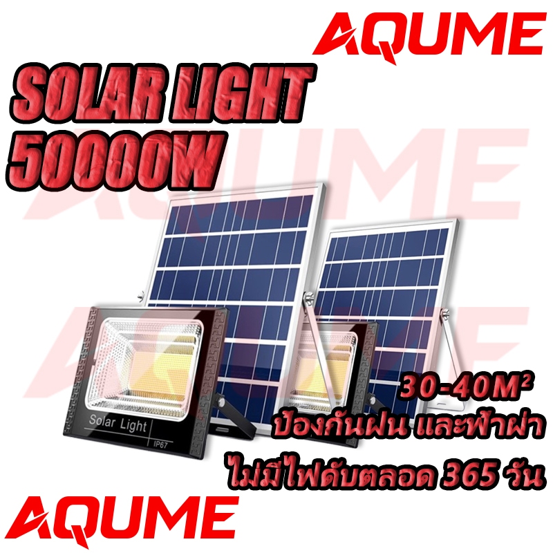 ไฟโซล่าเซลล์ สว่างอัตโนมัติเมื่อฟ้ามืด กันน้ำ ป้องกันฟ้าผ่า solar light ip67 สปอร์ตไลท์ led