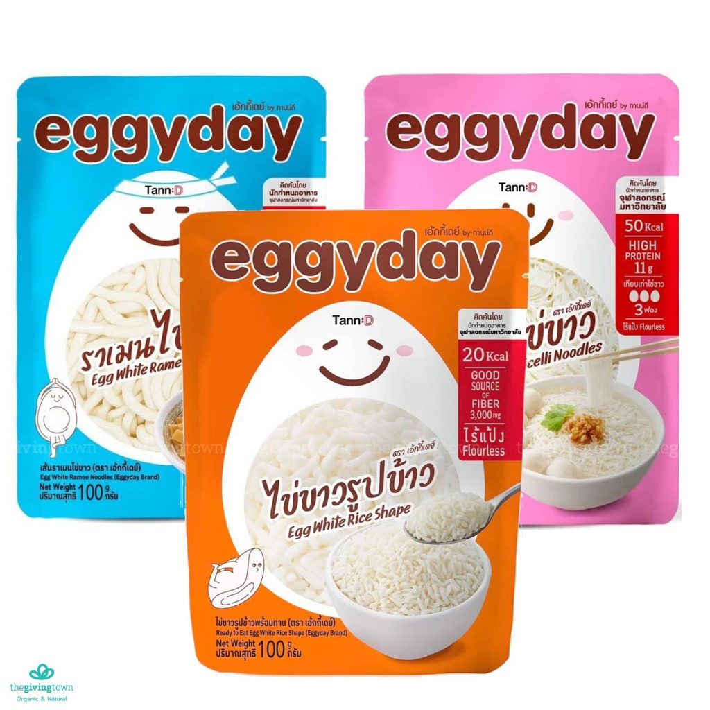 EggyDay  Eggy Day เส้นโปรตีนไข่ขาว เส้นหมี่ไข่ขาว เส้นราเมนไข่ขาว ไข่ขาว เอ้กกี้เดย์ กลูเตนฟรี Keto