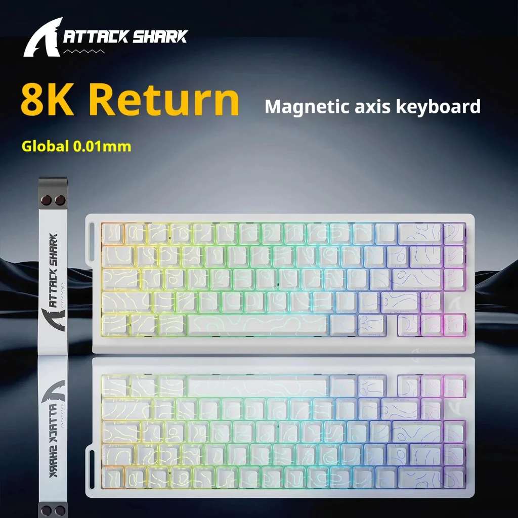 Attack Shark X68HE คีย์บอร์ดสวิตช์แม่เหล็กสําหรับเล่นเกม FPS 8K Polling Rate