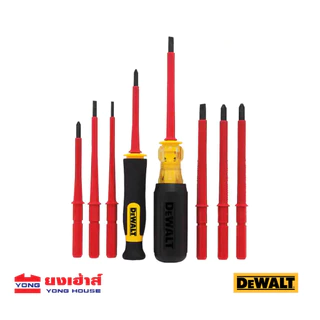 DEWALT ชุดไขควงฉนวน 8 ชิ้น/ชุด พร้อมกระเป๋า รุ่น DWHT66417 ชุดไขควงกันไฟ