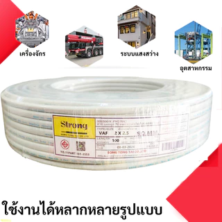 (แบ่งตัด 2-10 เมตร) STR สายไฟ VAF 2 × 1.5 sq.mm 17A 300/500V สายไฟอาคาร งานทั่วไป สายทองแดง แกนคู่ 2 เส้น