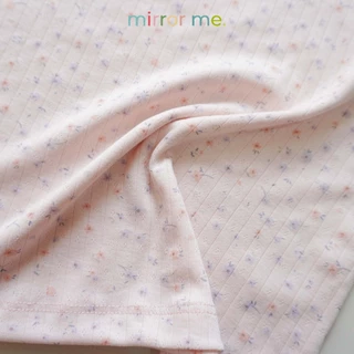 mirrorme เสื้อ Baby tee พิมพ์ลาย สีพาสเทล แต่งลูกไม้