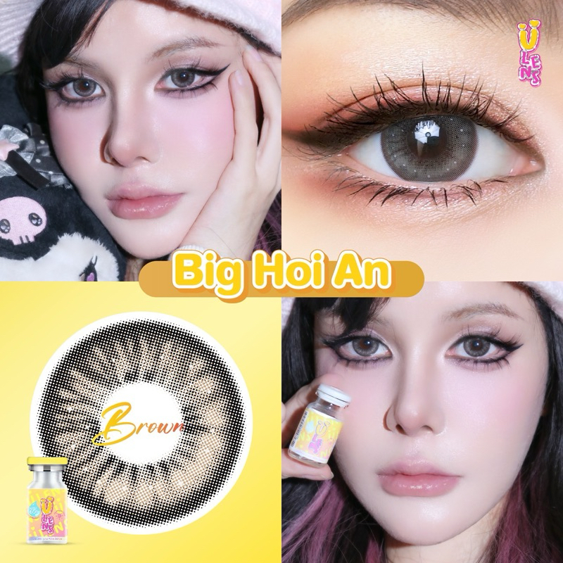 Ulens ตาโต มีค่าสายตา อมน้ำ65% [ตาไม่แห้งเจ็บ] กันรังสี บิ๊กอาย คอนแทคเลนส์ไฮโดรเจล ฝาเหลือง Hydrogel  พสจีน เลนส์ตานัว