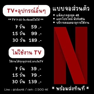 NETFLIX Premium 4K * มีแบบTV * ต่อเมล์ได้ พร้อมส่ง24ชม.(สั่งซื้อแล้วทักแชท)