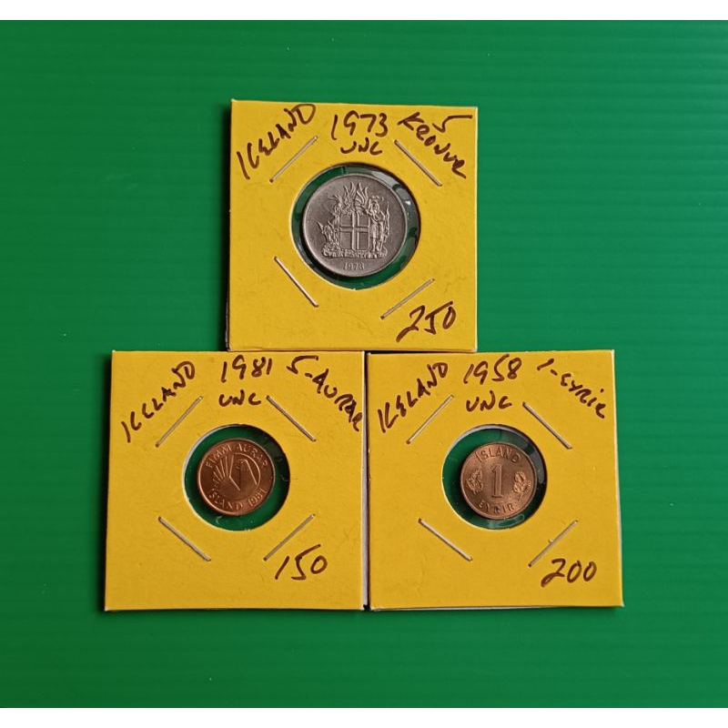 Iceland Coins คละปี 3 เหรียญ