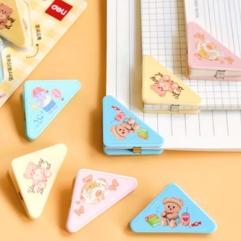 Deli x Butterbear คลิปหนีบกระดาษ น้องหมีเนย HY402 (1 แพ็คมี 4 ชิ้น) คลิปหนีบกระดาษทรงสามเหลี่ยม ราคาต่อ 1 แพ็ค - รูปที่ 4