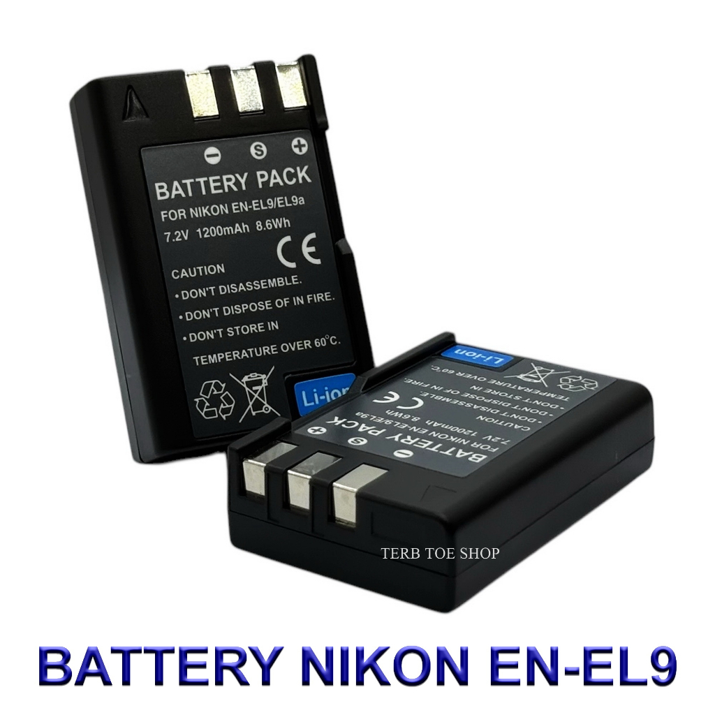 (PACK2) EN-EL9 \ ENEL9 \ EN-EL9a \ ENEL9a \ EN-EL9e \ ENEL9e Camera Battery for Nikon D40,D60,D40X,D