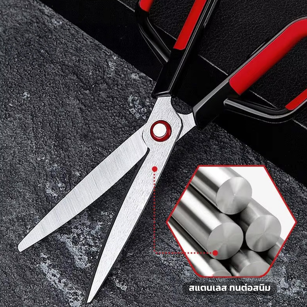กรรไกรอเนกประสงค์ 2in1 เปลี่ยนหัวได้ ใบมีดสแตนเลส อุปกรณ์สำนักงาน ด้ามจับซิลิโคน สำหรับOffice - รูปที่ 6