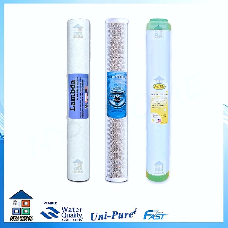 ไส้กรองน้ำใช้ Unipure/Fastpure ขนาด 20×2.5 นิ้ว 2-3 ขั้นตอน #ไส้กรองน้ำ