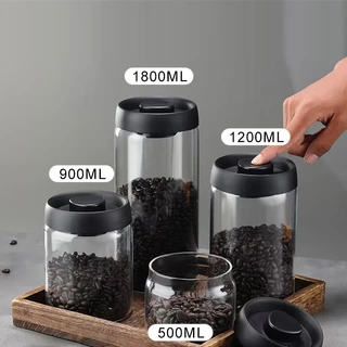 【K&D】500ml/900ml/1200ml/1800ml แก้วสูญญากาศ กล่องเก็บเมล็ดกาแฟ กระป๋องเก็บกาแฟ กันน้ำ โถใส่กาแฟ