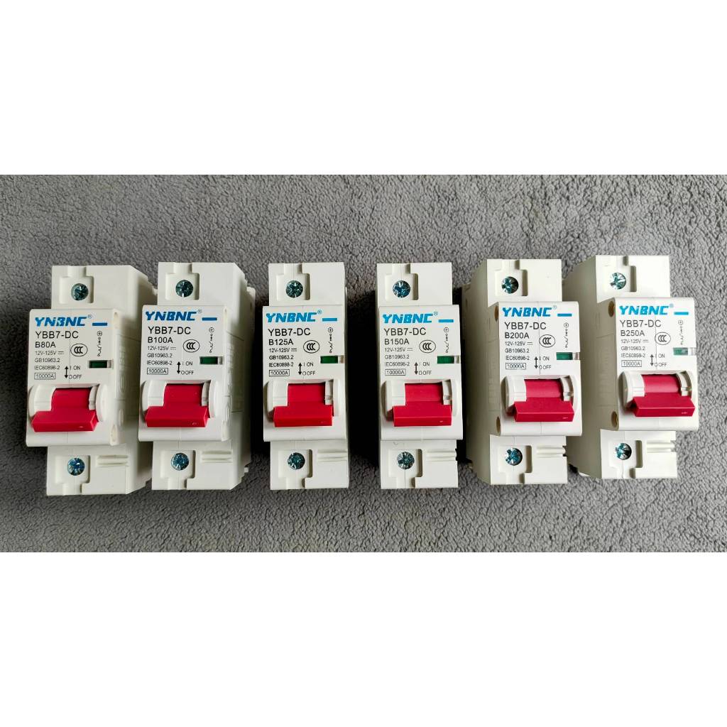 เบรกเกอร์ DC 1P ฺฺฺฺฺB63A 80A 100A 125A 150A 200A 250A สำหรับโซล่าเซลล์ มอเตอร์ไซค์ไฟฟ้า รถไฟฟ้า  พร้อมส่งทันทีในไทย