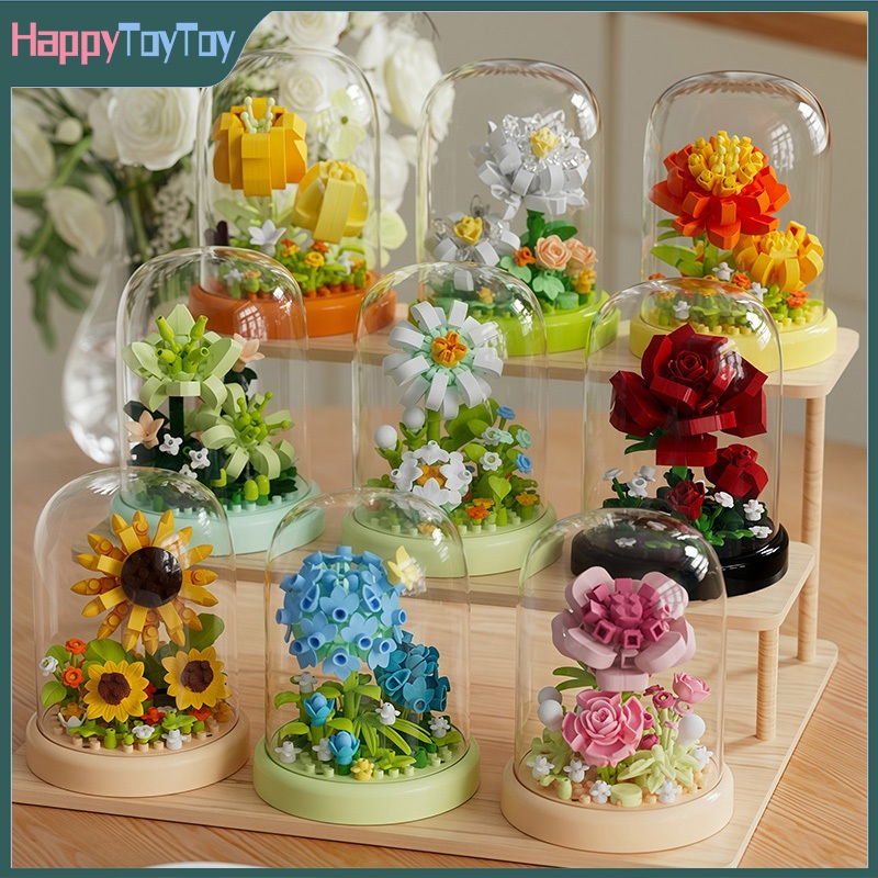 ตัวต่อดอกไม้ ดอกไม้ตัวต่อ ดอกไม้ทานตะวัน ตัวต่อ ช่อดอกไม้ DIY ของขวัญวันเกิด