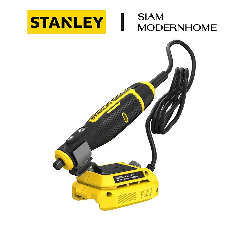 STANLEY เครื่องเจียรคอตรงไร้สาย 20V (เครื่องเปล่า) พร้อมดอกเจียร 33 ชิ้น รุ่น SCE030-KR