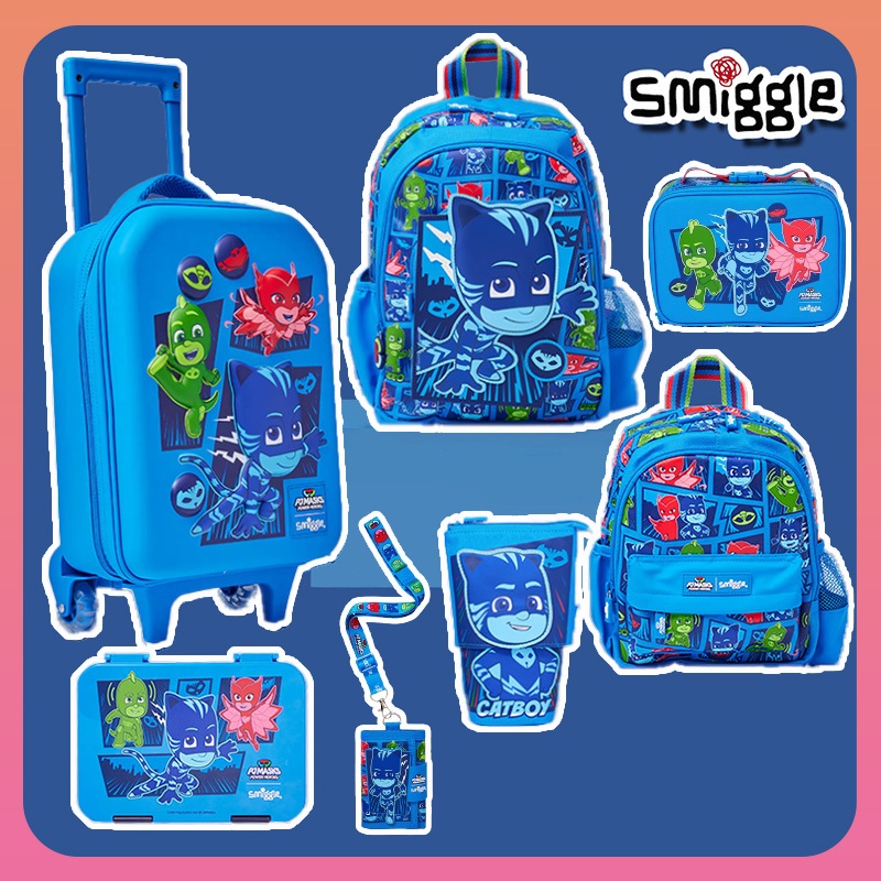 ใหม่ Smiggle Pj Mask Power Hero าเป้สะพายหลัง / ชุดกล่องอาหารกลางวัน