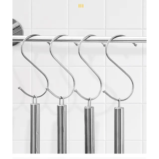 ตะขอตัว S สแตนเลส 304 หัวกลม แขวนของ แขวนผ้า ไม่บาดมือ ไม่เป็นสนิม ที่เกี่ยวของ อเนกประสงค์