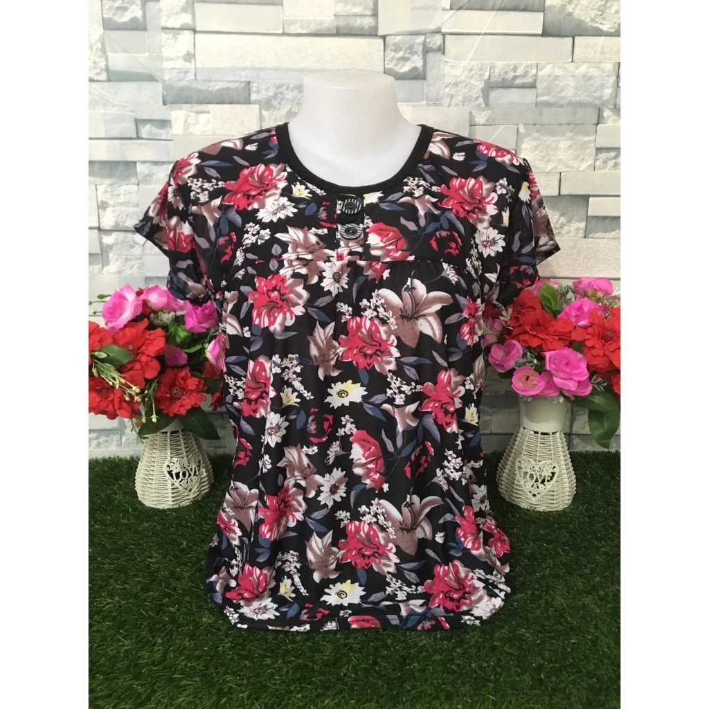 เสื้อยืดแขนสั้น ลายดอก ผ้านิ่ม รุ่น314