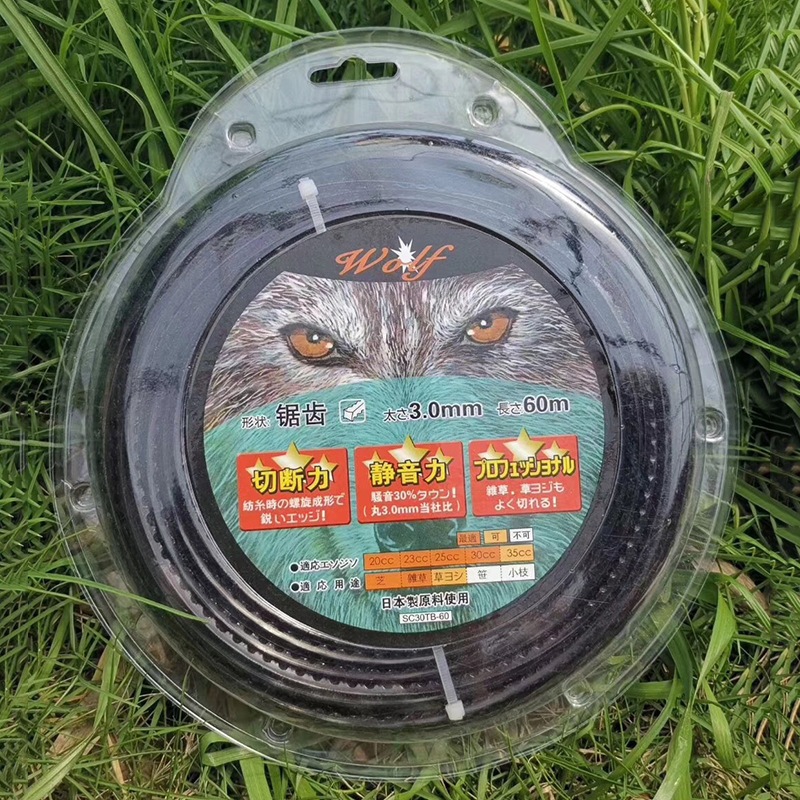 สายเอ็นตัดหญ้า แบบฟันเลื่อย/ลวดสลิง ฟันฉลาม ขนาด 3 มิล 1 LB