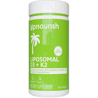 Upnourish Liposomal Vitamin D3 K2 MK7 365 Softgels