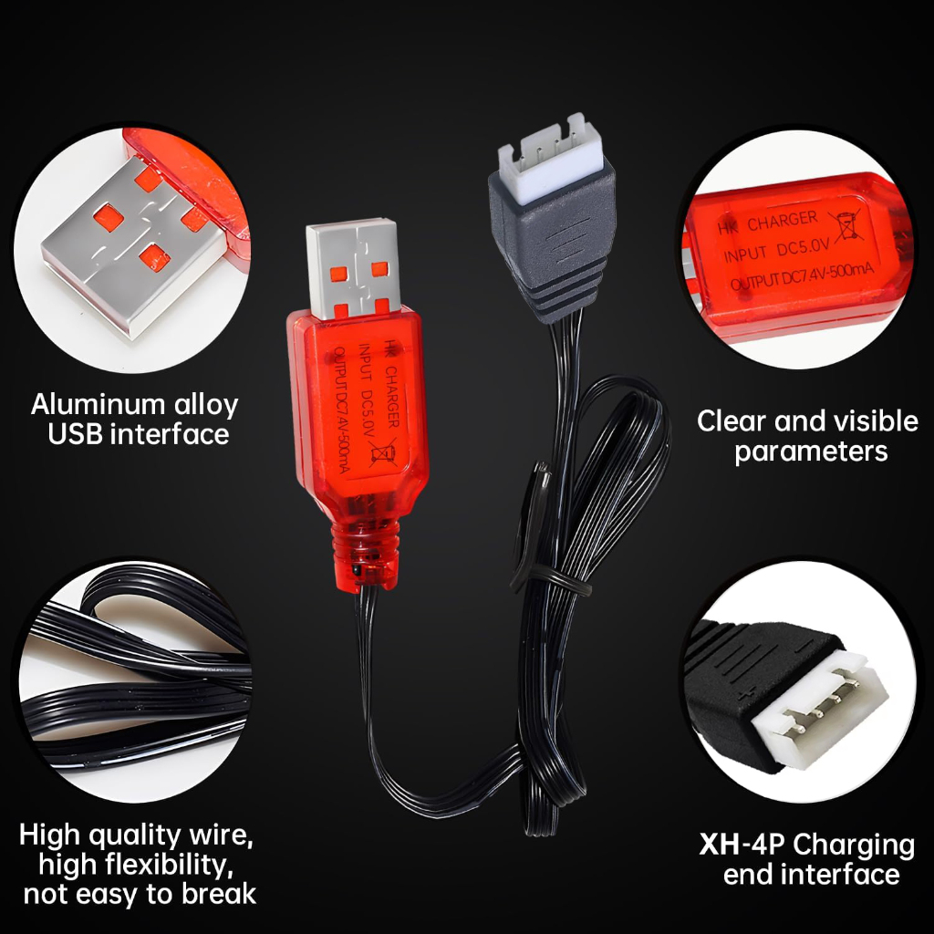 สายชาร์จ XH-4P 7.4v สำหรับ ปืนฉีดน้ำรุ่น 2307 2309 G696