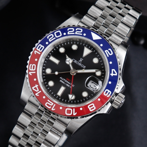 [Pre-order][ออโต้] Cronos L6020M Master ll GMT Watch 41MM BGW9 AR Flat Sapphire NH34 200M