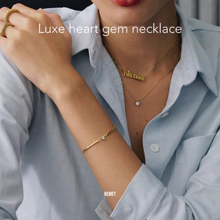 Bemet Luxe gem necklace สร้อยคอสแตนเลส 3 แบบ