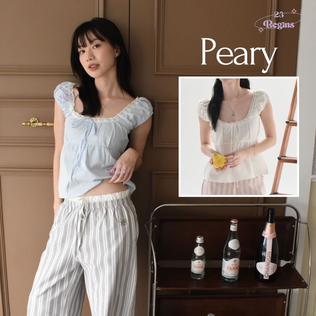 Peary ເສື້ອແຂນສັ້ນ ສີພື້ນ (331) ຜ້າຝ້າຍ ນຸ່ມໃສ່ສະບາຍ