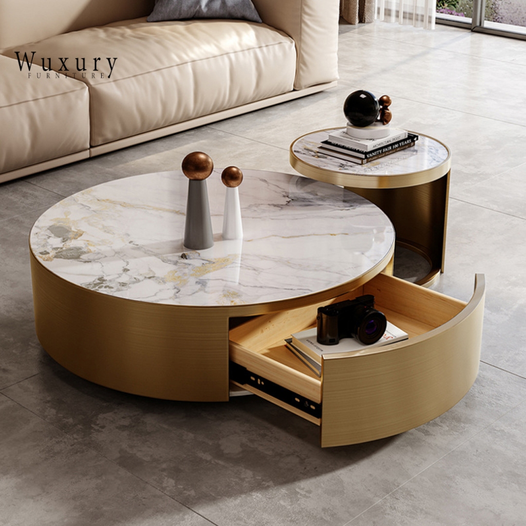 Wuxury Furniture โต๊ะกลางโซฟา โต๊ะกาแฟ SET 2 ชิ้น modern luxury ส่งฟรี
