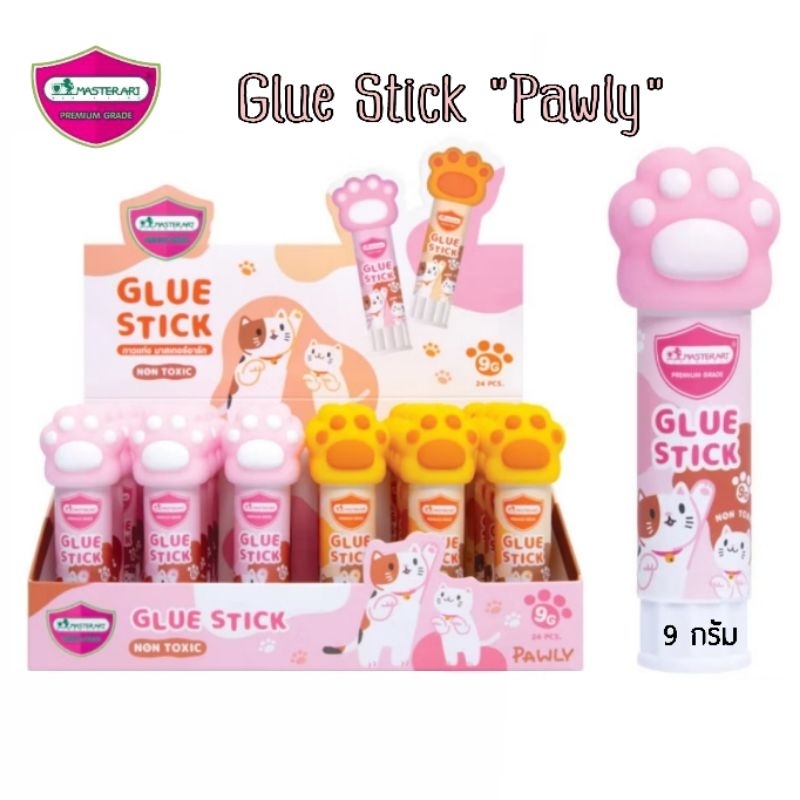 Master Art กาวแท่งพอวลี่ 9 กรัม Glue Stick "Pawly" เนื้อกาวสีขาว ติดแน่น ปลอดภัยต่อเด็ก (ราคาต่อ 1 แท่ง)