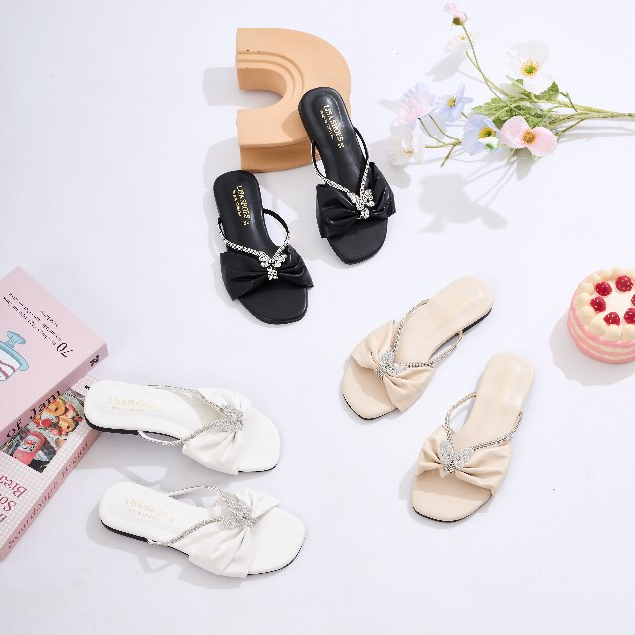 🦋ผีเสื้อน่ารักมาก ไซส์ 36-45🦋 รองเท้าแตะแบรนด์ LisaShoes (L91) นุ่มสบายเท้า