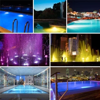 ไฟสระว่ายน้ำ LED swimming pool light Underwater AC12V 25W RGB พร้อมรีโมตคอนโทรลฟรี กันน้ำความสว่างสูง IP68 ไฟใต้น้ำ